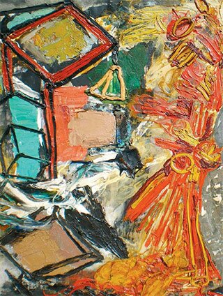 Pinot Gallizio, La vedova delle api, particolare, 1959