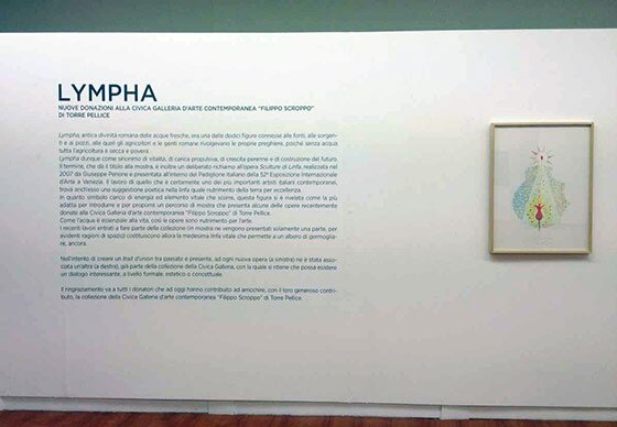 Lympha, 2016, veduta della mostra; a destra Mauro Benetti, Museo dell'Innocenza, 2008-2009 Lympha, 2016, veduta della mostra; a destra Mauro Benetti, Museo dell'Innocenza, 2008-2009