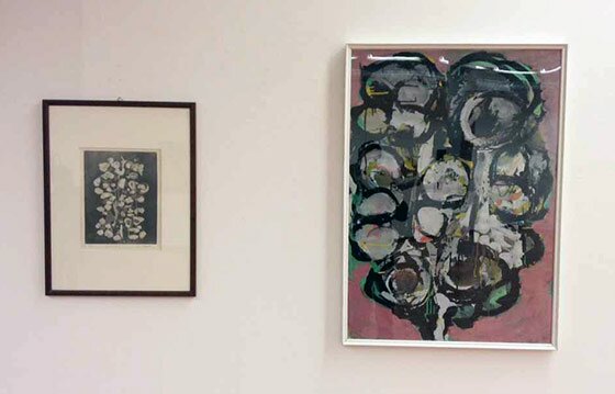 A sinistra Filippo Scroppo, Infiorescenza 2, 1974; a destra Mario Merz, Cespo di Monte, 1963 A sinistra Filippo Scroppo, Infiorescenza 2, 1974; a destra Mario Merz, Cespo di Monte, 1963